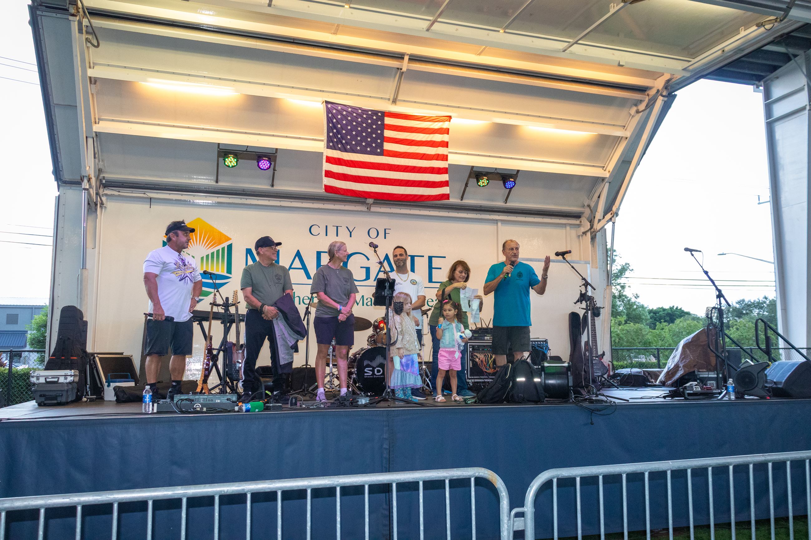 Margate Mayor, Vice Mayor, and City Commission address the crowd at the start of the event