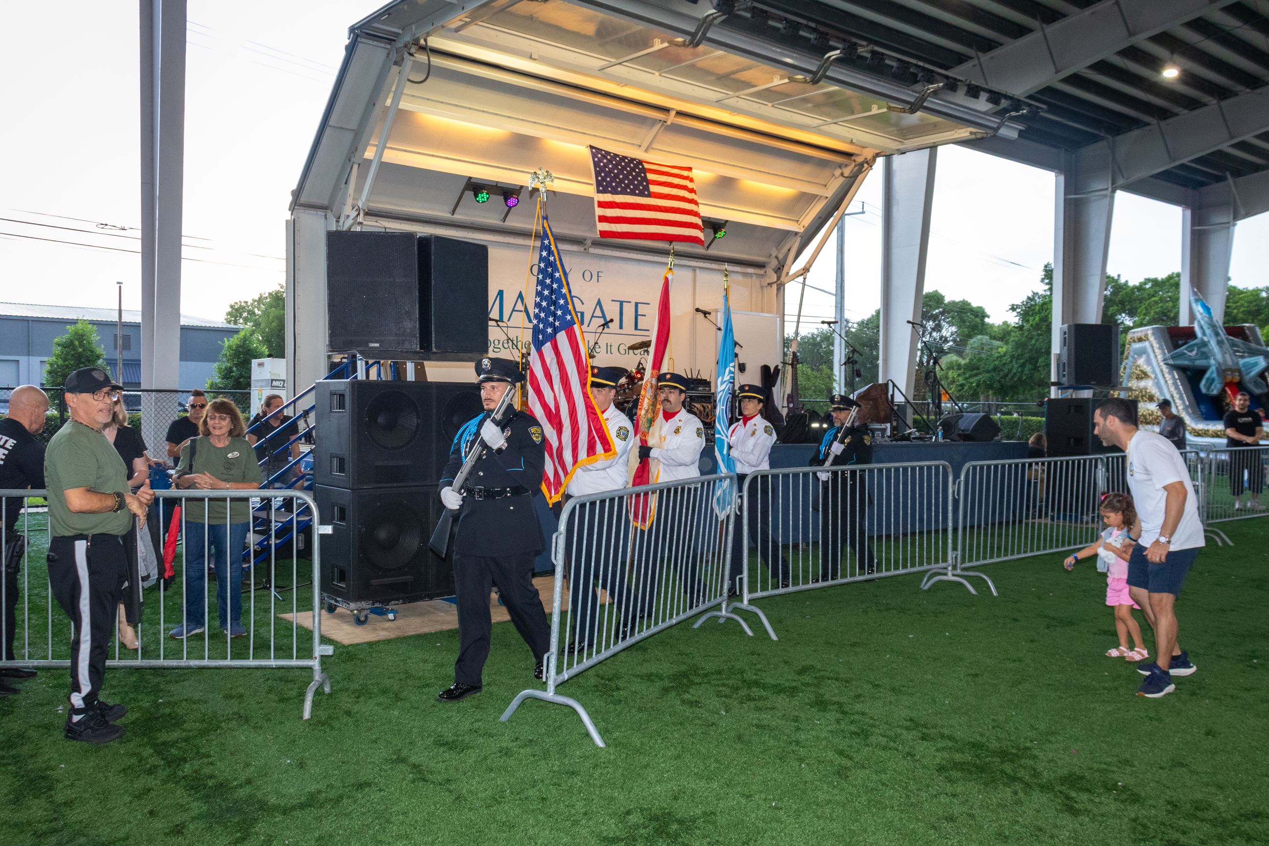 Police and Fire Honor Guard present the Colors