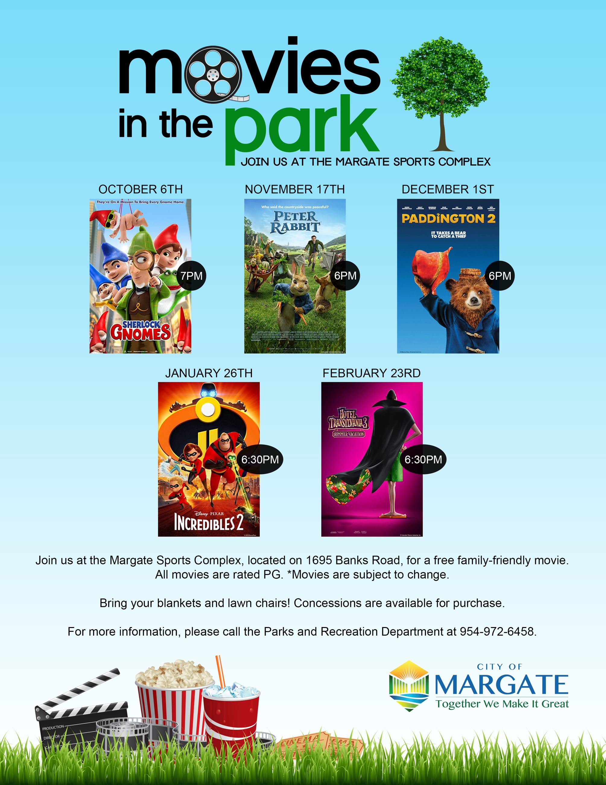 Movies In The Park 2018 Flyer