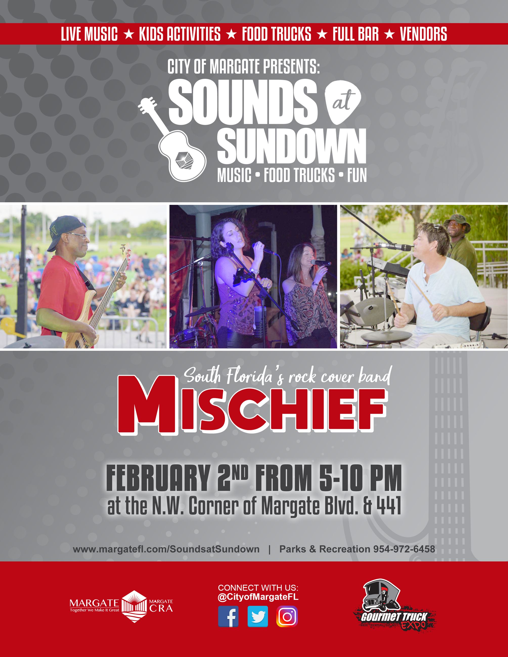 Sounds at Sundown 2019 Mischief Band Flyer